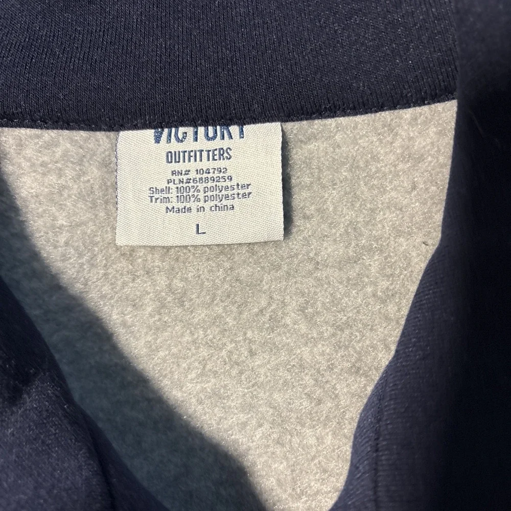 Victory Outfitters men L fleece jacket Blue & Gray full zip high neck soft shell